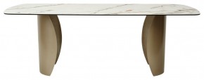Стол BRONTE 220 KL-188 Контрастный мрамор матовый, итальянская керамика/ Шампань, ®DISAUR в Озерске - ozersk.ok-mebel.com | фото 2