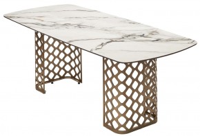 Стол CHIAVARI 220 KL-188 Контрастный мрамор матовый, итальянская керамика / Шампань, ®DISAUR в Озерске - ozersk.ok-mebel.com | фото 7