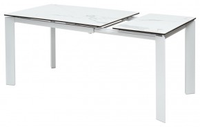 Стол CORNER 120 HIGH GLOSS STATUARIO керамика, стекло/ белый каркас, ®DISAUR в Озерске - ozersk.ok-mebel.com | фото 4