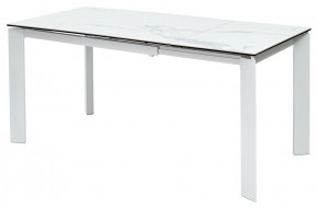 Стол CORNER 120 HIGH GLOSS STATUARIO керамика, стекло/ белый каркас, ®DISAUR в Озерске - ozersk.ok-mebel.com | фото 5