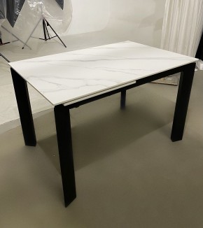 Стол CORNER 120 MATT WHITE MARBLE SOLID CERAMIC / BLACK, ®DISAUR в Озерске - ozersk.ok-mebel.com | фото 2