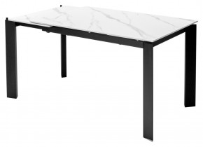 Стол CORNER 120 MATT WHITE MARBLE SOLID CERAMIC / BLACK, ®DISAUR в Озерске - ozersk.ok-mebel.com | фото 4