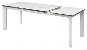 Стол CREMONA 140 HIGH GLOSS STATUARIO Белый мрамор глянцевый, керамика/ белый каркас, ®DISAUR в Озерске - ozersk.ok-mebel.com | фото 8