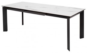 Стол CREMONA 140 HIGH GLOSS STATUARIO Белый мрамор глянцевый, керамика/ черный каркас, ®DISAUR в Озерске - ozersk.ok-mebel.com | фото 2