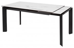 Стол CREMONA 140 HIGH GLOSS STATUARIO Белый мрамор глянцевый, керамика/ черный каркас, ®DISAUR в Озерске - ozersk.ok-mebel.com | фото 3