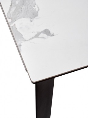 Стол CREMONA 140 HIGH GLOSS STATUARIO Белый мрамор глянцевый, керамика/ черный каркас, ®DISAUR в Озерске - ozersk.ok-mebel.com | фото 4