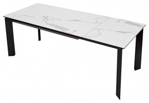Стол CREMONA 140 HIGH GLOSS STATUARIO Белый мрамор глянцевый, керамика/ черный каркас, ®DISAUR в Озерске - ozersk.ok-mebel.com | фото 8