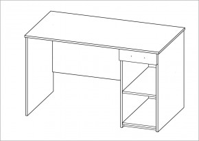 Стол КАСТОР письменный с одной тумбой и одним ящиком, цвет белый в Озерске - ozersk.ok-mebel.com | фото 2