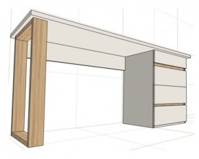 Стол письменный с тумбой 4 ящика (1450) в Озерске - ozersk.ok-mebel.com | фото 2