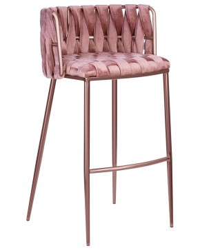 Стул барный DOBRIN EMMA ROSE GOLD, розовый велюр (VF-10) в Озерске - ozersk.ok-mebel.com | фото