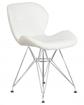 Стул обеденный DOBRIN BUTTERFLY CHROME, ножки хром, цвет белый в Озерске - ozersk.ok-mebel.com | фото 2