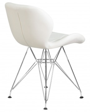 Стул обеденный DOBRIN BUTTERFLY CHROME, ножки хром, цвет белый в Озерске - ozersk.ok-mebel.com | фото 4