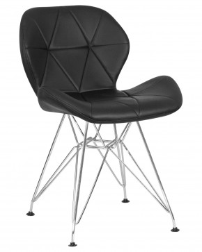 Стул обеденный DOBRIN BUTTERFLY CHROME, ножки хром, цвет чёрный в Озерске - ozersk.ok-mebel.com | фото