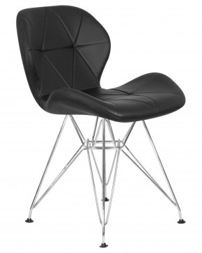 Стул обеденный DOBRIN BUTTERFLY CHROME, ножки хром, цвет чёрный в Озерске - ozersk.ok-mebel.com | фото 2