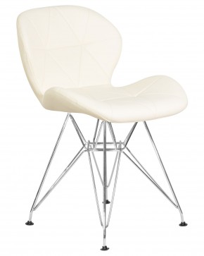 Стул обеденный DOBRIN BUTTERFLY CHROME, ножки хром, цвет кремовый в Озерске - ozersk.ok-mebel.com | фото 2