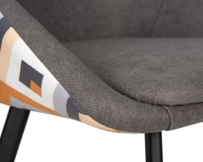 Стул обеденный DOBRIN MARKUS, ЭМАЛЬ ЧЕРНЫЙ МУАР ткань Candy Graphite+Escada Ochre в Озерске - ozersk.ok-mebel.com | фото 7