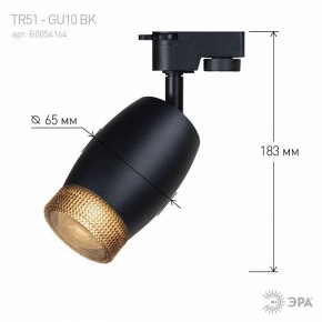 Светильник на штанге Эра  TR51 - GU10 BK в Озерске - ozersk.ok-mebel.com | фото 4