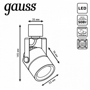 Светильник на штанге Gauss Track Light TR057 в Озерске - ozersk.ok-mebel.com | фото 6