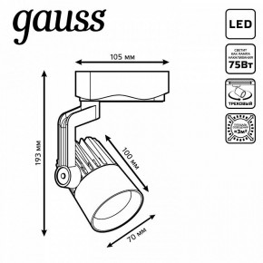 Светильник на штанге Gauss Track Light TR061 в Озерске - ozersk.ok-mebel.com | фото 6