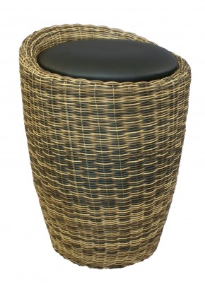 Табурет с местом для хранения LM-1100Rattan, чёрный в Озерске - ozersk.ok-mebel.com | фото