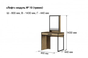 Трюмо "Лофт 10" в Озерске - ozersk.ok-mebel.com | фото 3