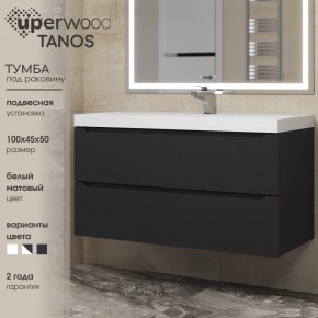 Тумба под раковину Uperwood Tanos 100 см, подвесная, черная матовая в Озерске - ozersk.ok-mebel.com | фото 3