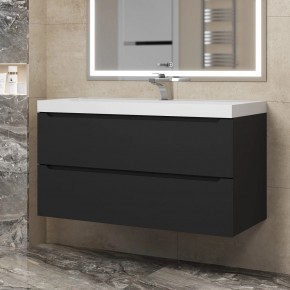 Тумба под раковину Uperwood Tanos 100 см, подвесная, черная матовая в Озерске - ozersk.ok-mebel.com | фото 8