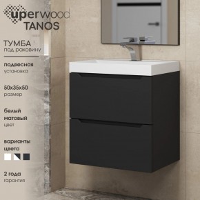 Тумба под раковину Uperwood Tanos 50 см, подвесная, черная матовая в Озерске - ozersk.ok-mebel.com | фото 4