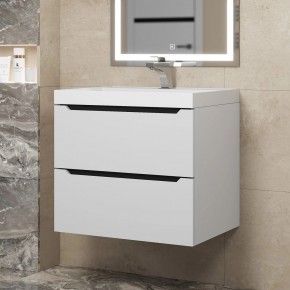 Тумба под раковину Uperwood Tanos 60 см, подвесная, белая/графит в Озерске - ozersk.ok-mebel.com | фото