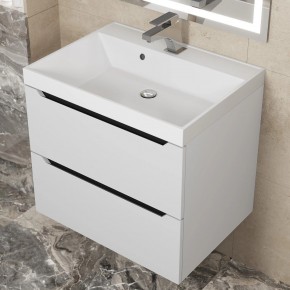 Тумба под раковину Uperwood Tanos 60 см, подвесная, белая/графит в Озерске - ozersk.ok-mebel.com | фото 10