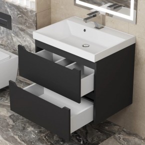 Тумба под раковину Uperwood Tanos 60 см, подвесная, черная матовая в Озерске - ozersk.ok-mebel.com | фото 2