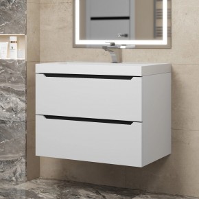 Тумба под раковину Uperwood Tanos 70 см, подвесная, белая/графит в Озерске - ozersk.ok-mebel.com | фото