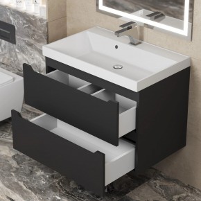 Тумба под раковину Uperwood Tanos 70 см, подвесная, черная матовая в Озерске - ozersk.ok-mebel.com | фото 2