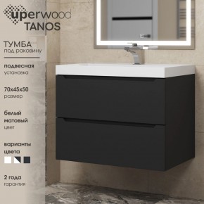 Тумба под раковину Uperwood Tanos 70 см, подвесная, черная матовая в Озерске - ozersk.ok-mebel.com | фото 3