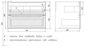 Тумба под раковину Uperwood Tanos 70 см, подвесная, черная матовая в Озерске - ozersk.ok-mebel.com | фото 7