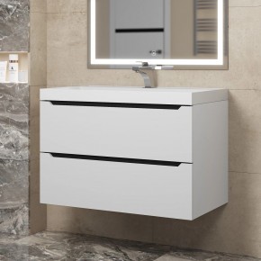 Тумба под раковину Uperwood Tanos 80 см, подвесная, белая/графит в Озерске - ozersk.ok-mebel.com | фото