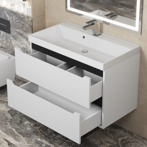 Тумба под раковину Uperwood Tanos 80 см, подвесная, белая/графит в Озерске - ozersk.ok-mebel.com | фото 9