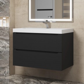 Тумба под раковину Uperwood Tanos 80 см, подвесная, черная матовая в Озерске - ozersk.ok-mebel.com | фото