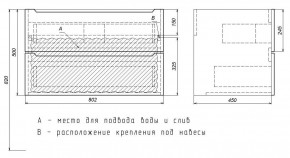 Тумба под раковину Uperwood Tanos 80 см, подвесная, черная матовая в Озерске - ozersk.ok-mebel.com | фото 7