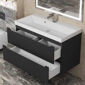 Тумба под раковину Uperwood Tanos 90 см, подвесная, черная матовая в Озерске - ozersk.ok-mebel.com | фото 10
