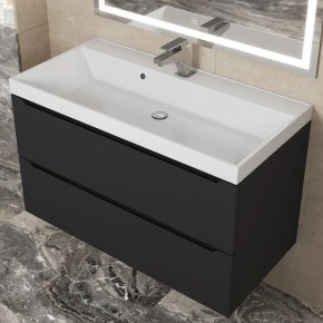Тумба под раковину Uperwood Tanos 90 см, подвесная, черная матовая в Озерске - ozersk.ok-mebel.com | фото 11