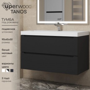Тумба под раковину Uperwood Tanos 90 см, подвесная, черная матовая в Озерске - ozersk.ok-mebel.com | фото 3