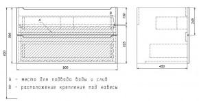 Тумба под раковину Uperwood Tanos 90 см, подвесная, черная матовая в Озерске - ozersk.ok-mebel.com | фото 7