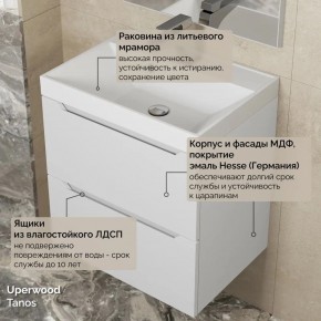 Тумба с раковиной Uperwood Tanos 50 см, подвесная, белая матовая в Озерске - ozersk.ok-mebel.com | фото 6