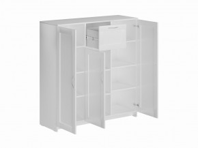 Тумба СИРИУС трехдверная с одним ящиком, цвет белый в Озерске - ozersk.ok-mebel.com | фото 2