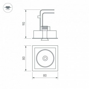 Встраиваемый светильник Arlight CL-SIMPLE-S80x80-9W Warm3000 (BK, 45 deg) 028149 в Озерске - ozersk.ok-mebel.com | фото 9